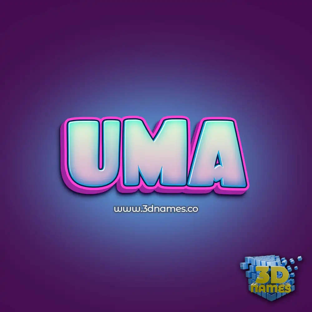 uma in Phat Purple style - 3D name wallpaper