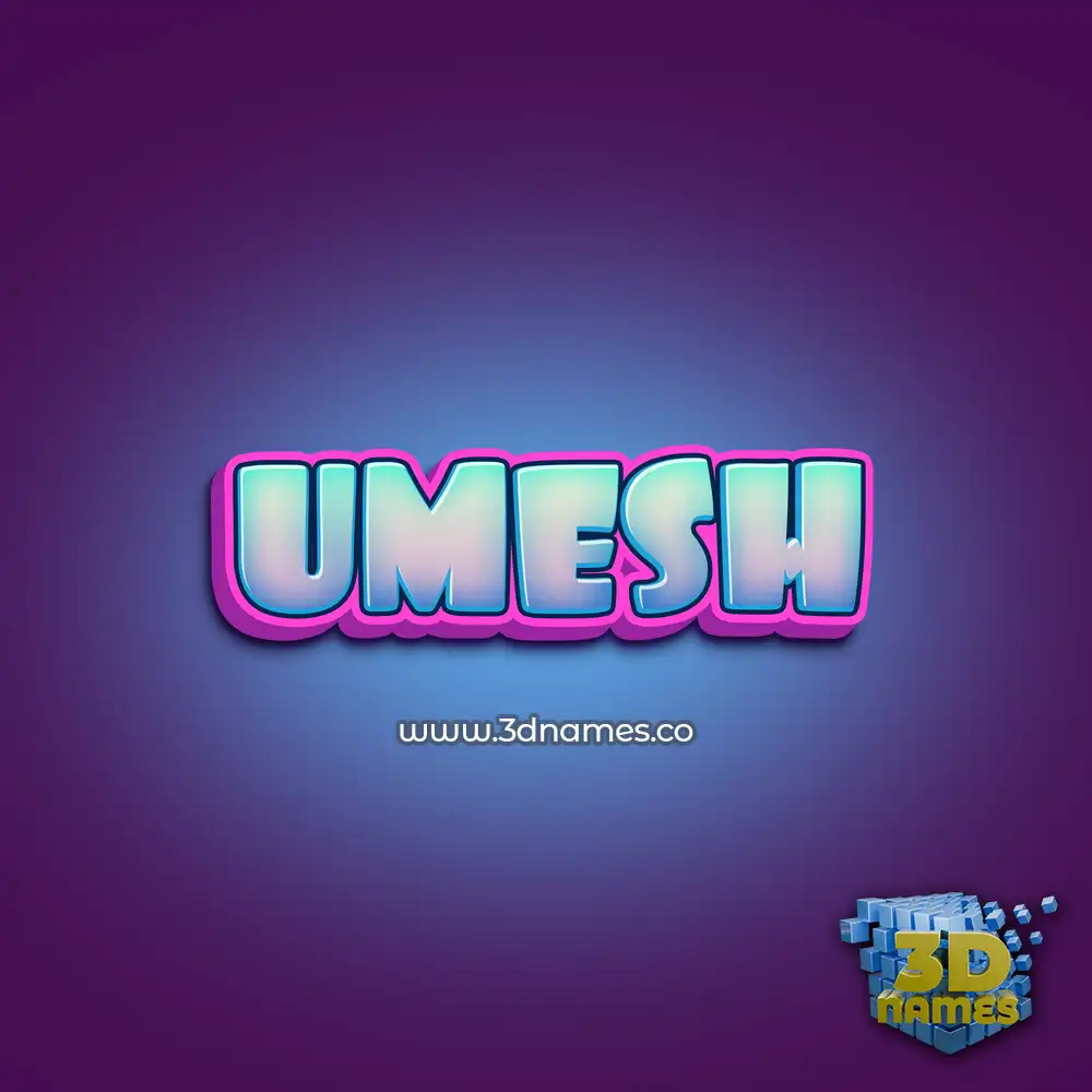 umesh in Phat Purple style - 3D name wallpaper