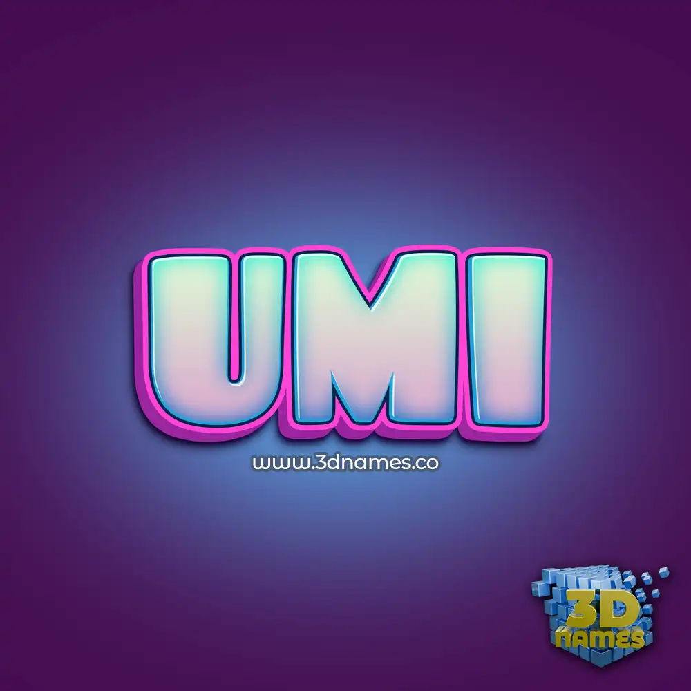 umi in Phat Purple style - 3D name wallpaper