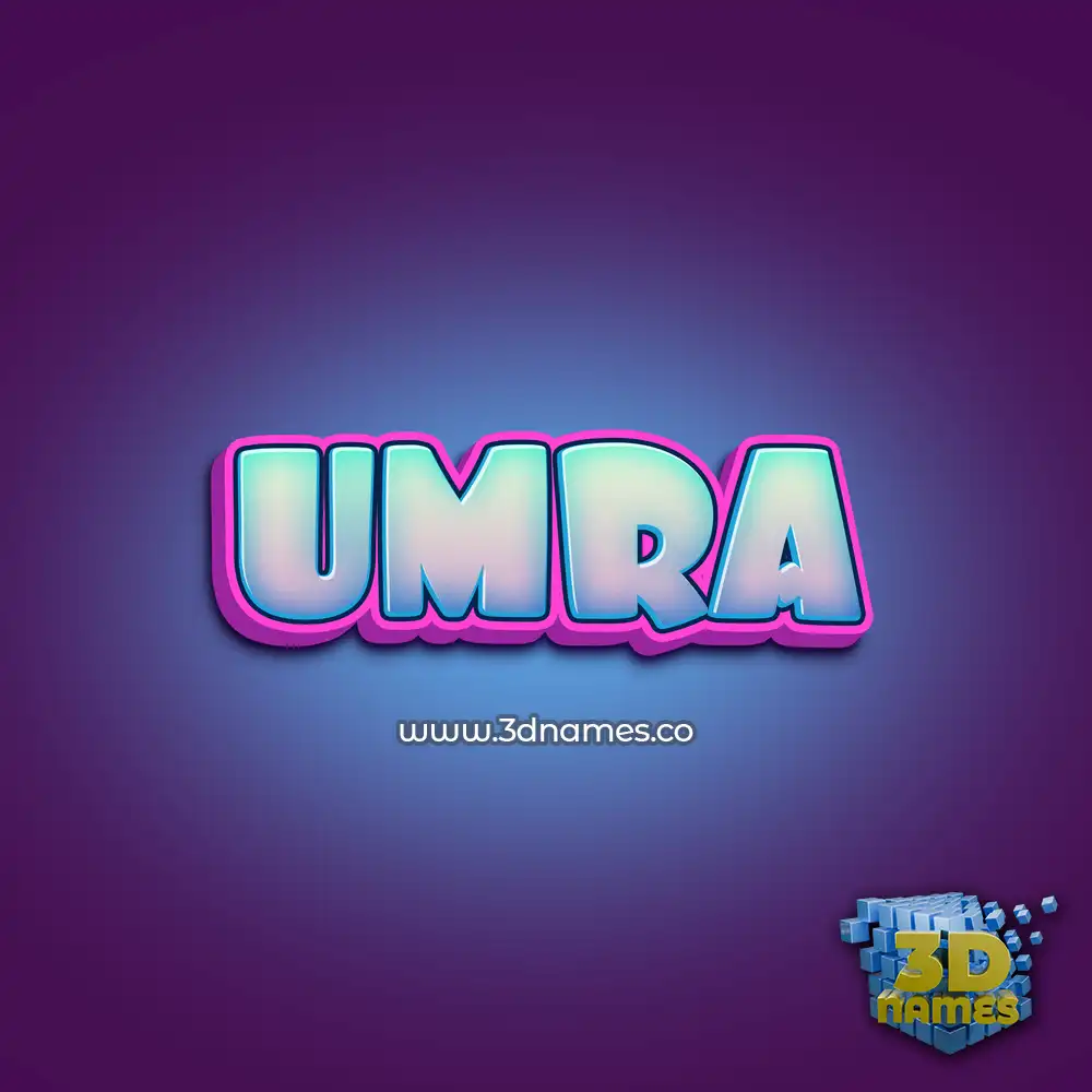 umra in Phat Purple style - 3D name wallpaper