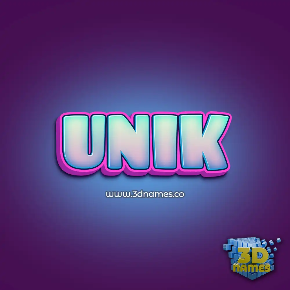 unik in Phat Purple style - 3D name wallpaper