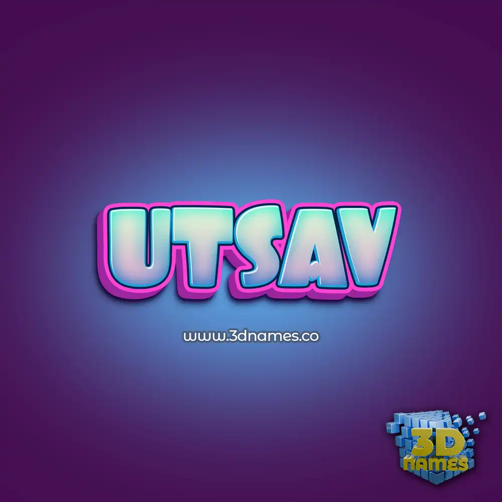 utsav in Phat Purple style - 3D name wallpaper
