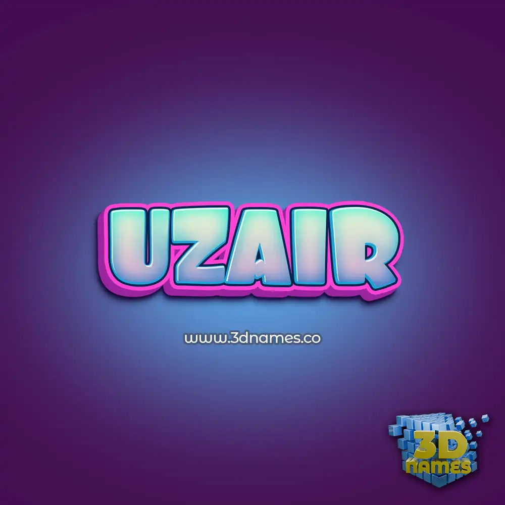uzair in Phat Purple style - 3D name wallpaper