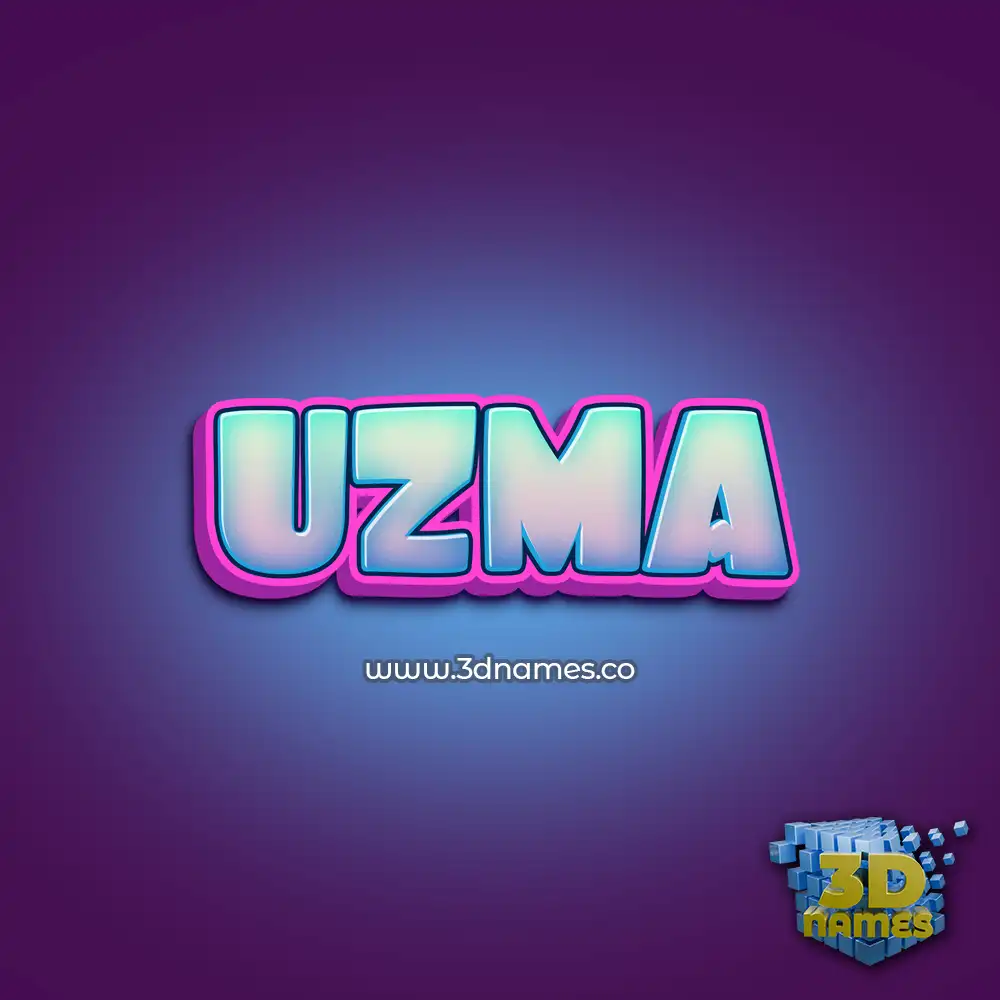 uzma in Phat Purple style - 3D name wallpaper