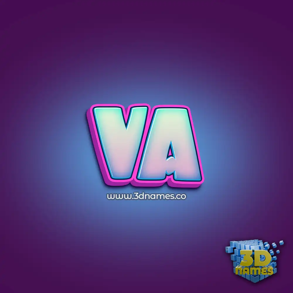 va in Phat Purple style - 3D name wallpaper