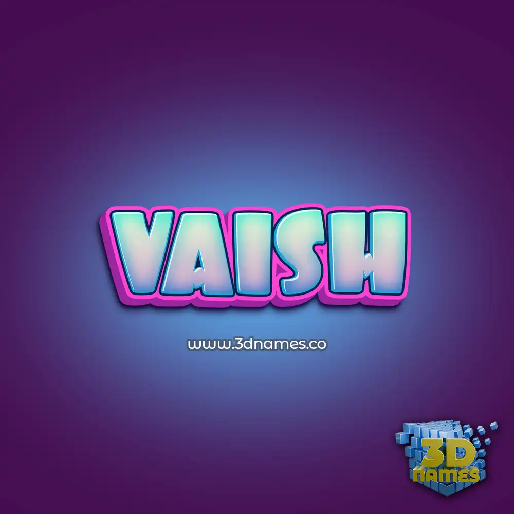 vaish in Phat Purple style - 3D name wallpaper