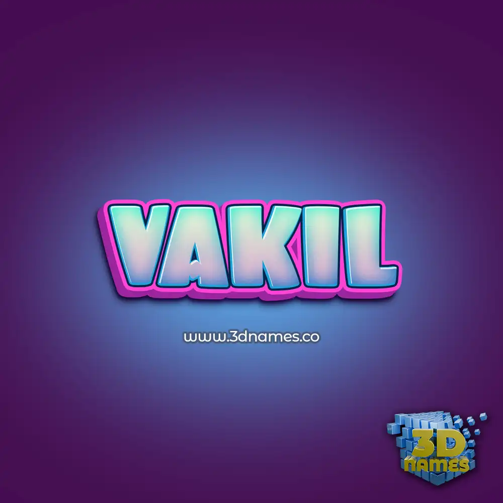 vakil in Phat Purple style - 3D name wallpaper