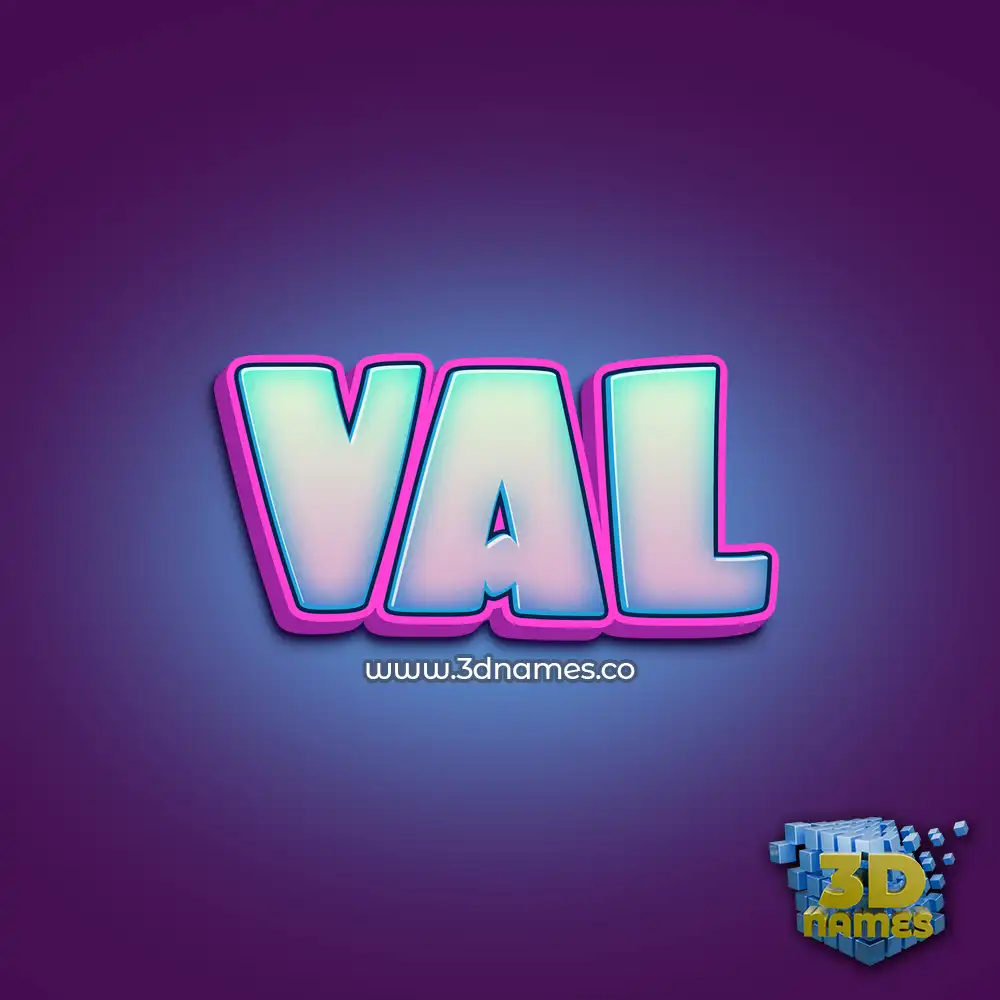 val in Phat Purple style - 3D name wallpaper