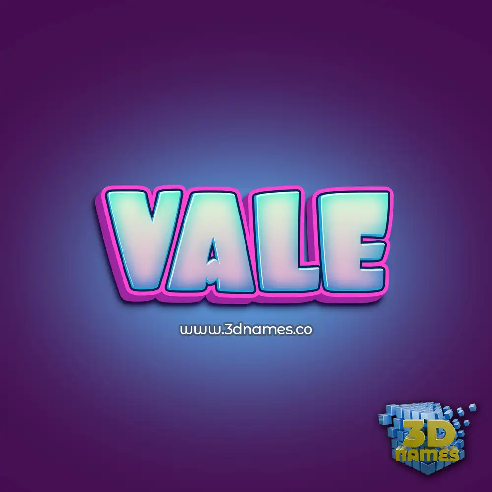 vale in Phat Purple style - 3D name wallpaper