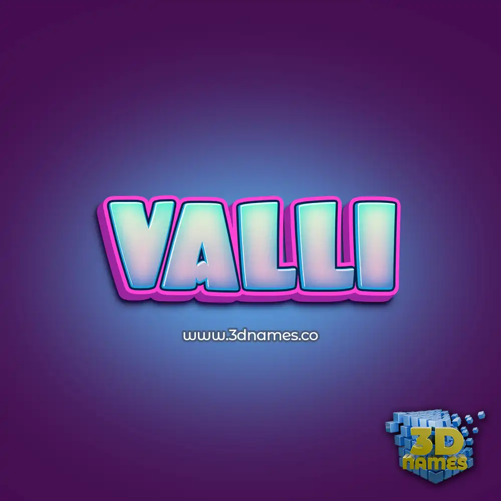 valli in Phat Purple style - 3D name wallpaper