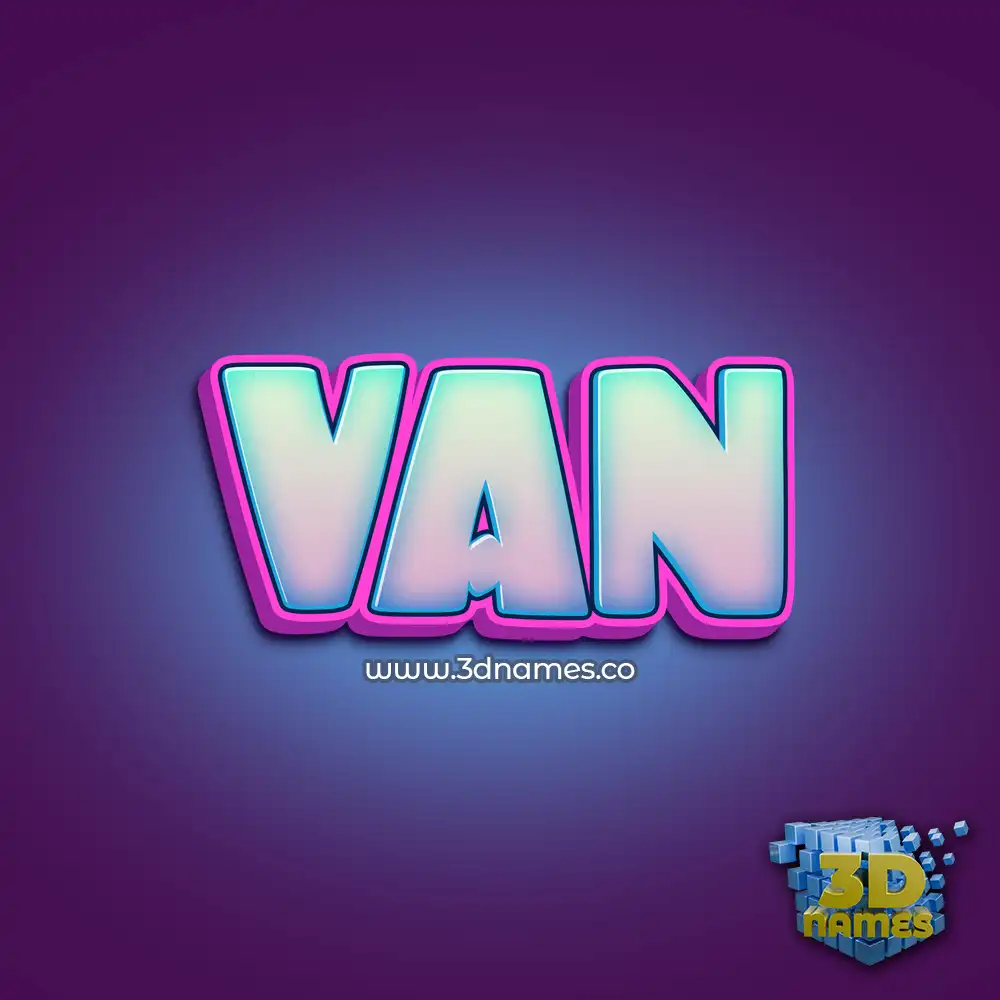 van in Phat Purple style - 3D name wallpaper