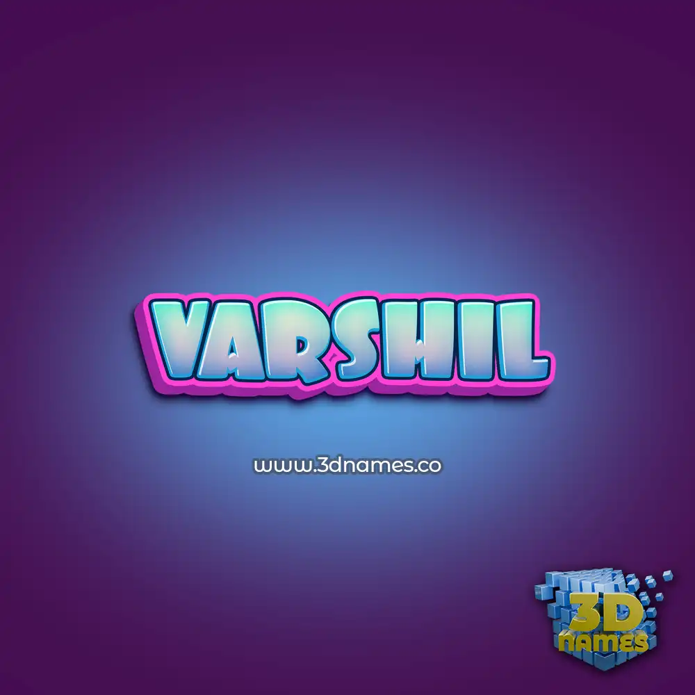 varshil in Phat Purple style - 3D name wallpaper