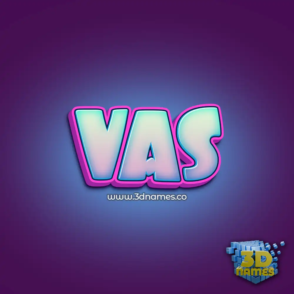 vas in Phat Purple style - 3D name wallpaper
