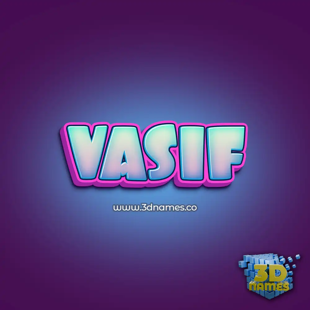 vasif in Phat Purple style - 3D name wallpaper