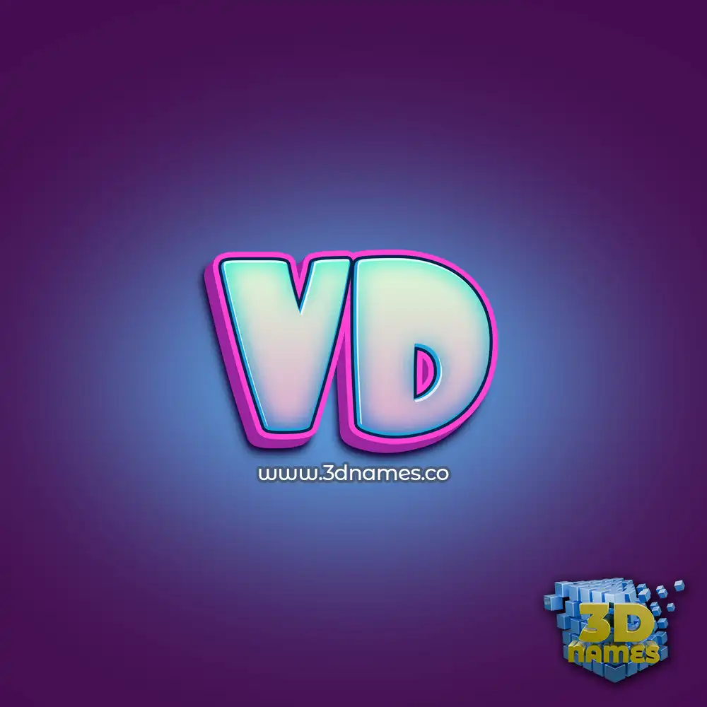 vd in Phat Purple style - 3D name wallpaper