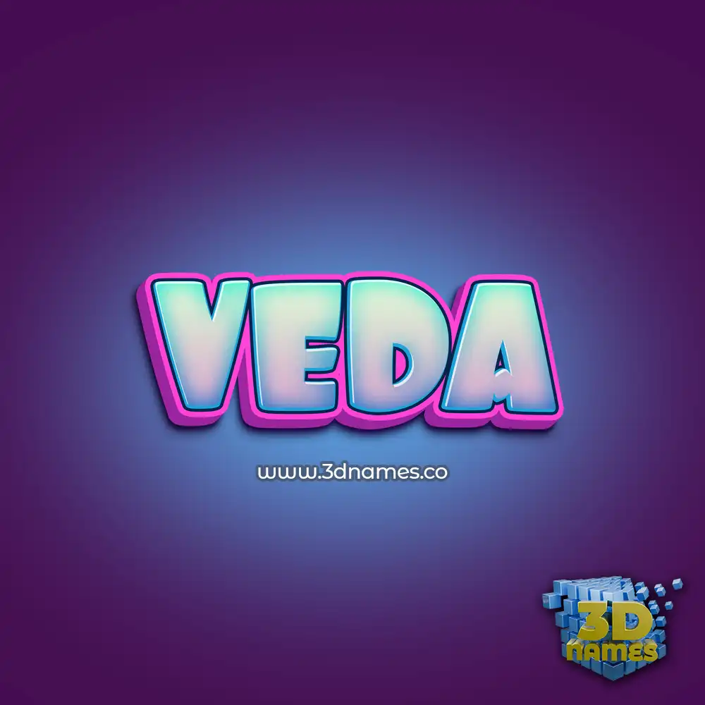 veda in Phat Purple style - 3D name wallpaper