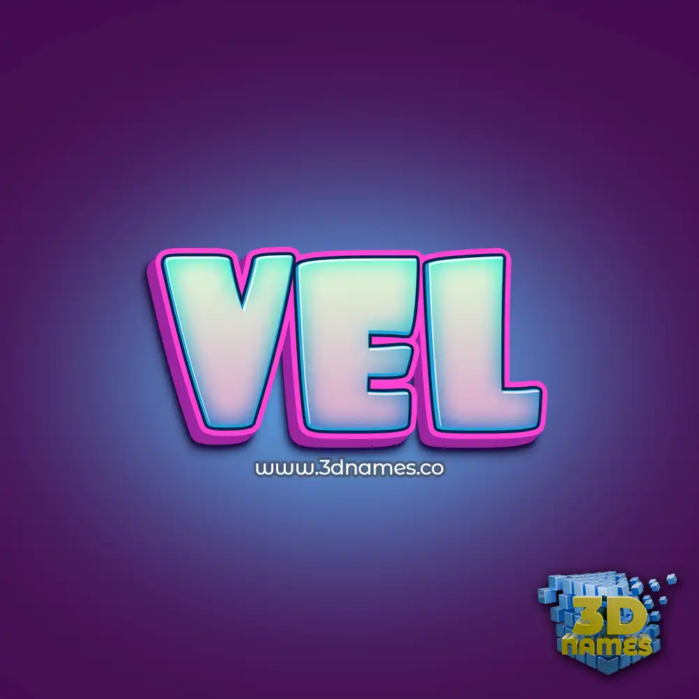 vel in Phat Purple style - 3D name wallpaper