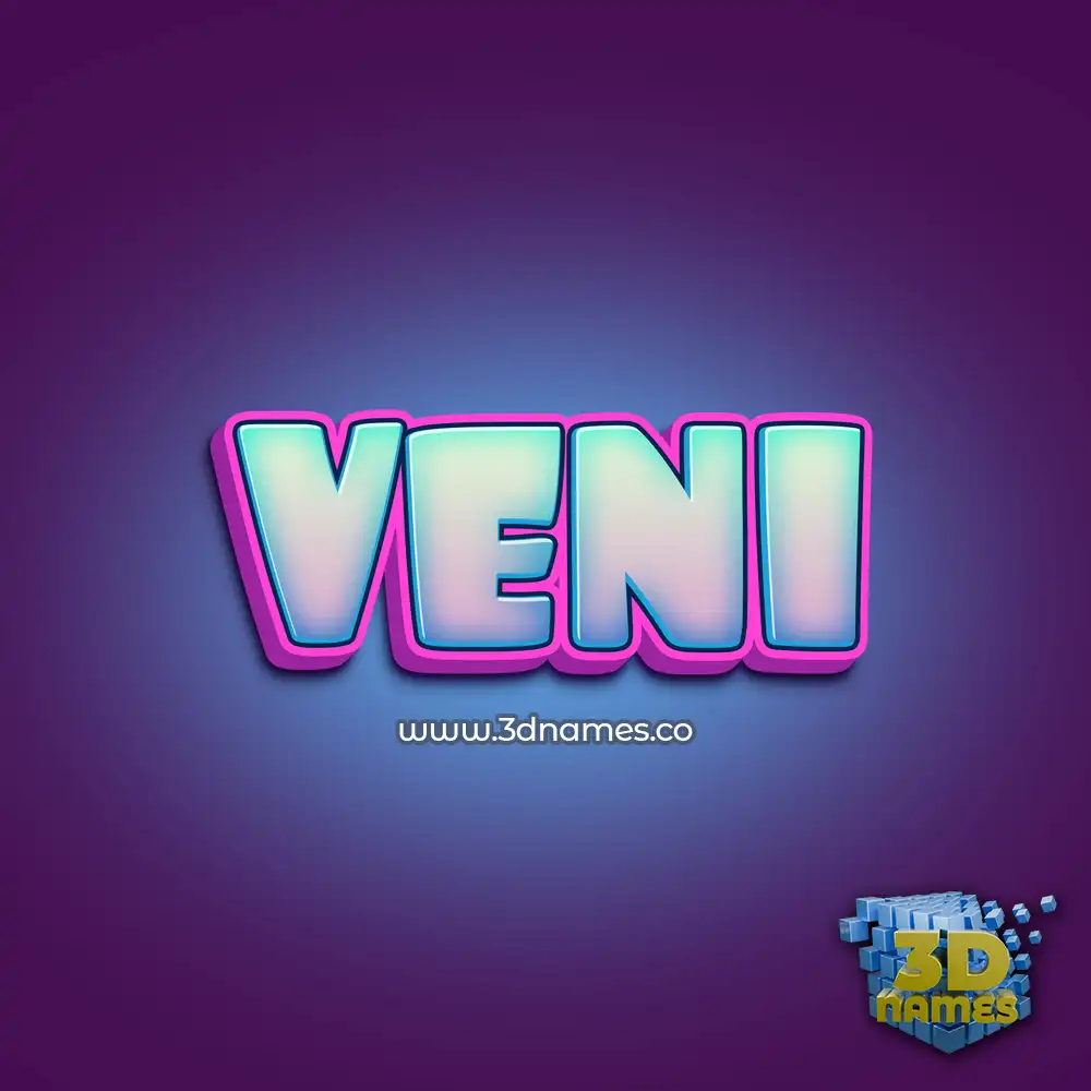 veni in Phat Purple style - 3D name wallpaper