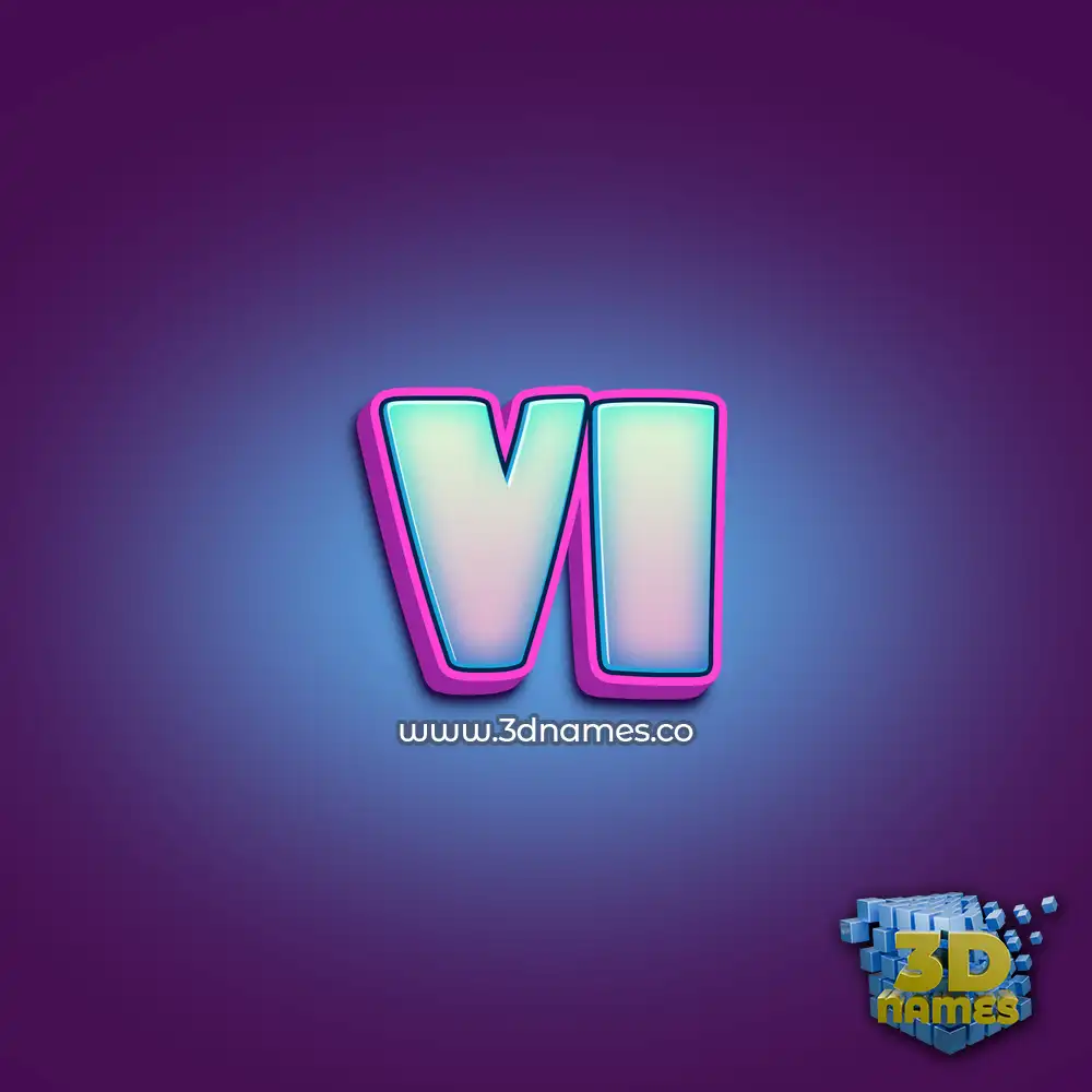 vi in Phat Purple style - 3D name wallpaper