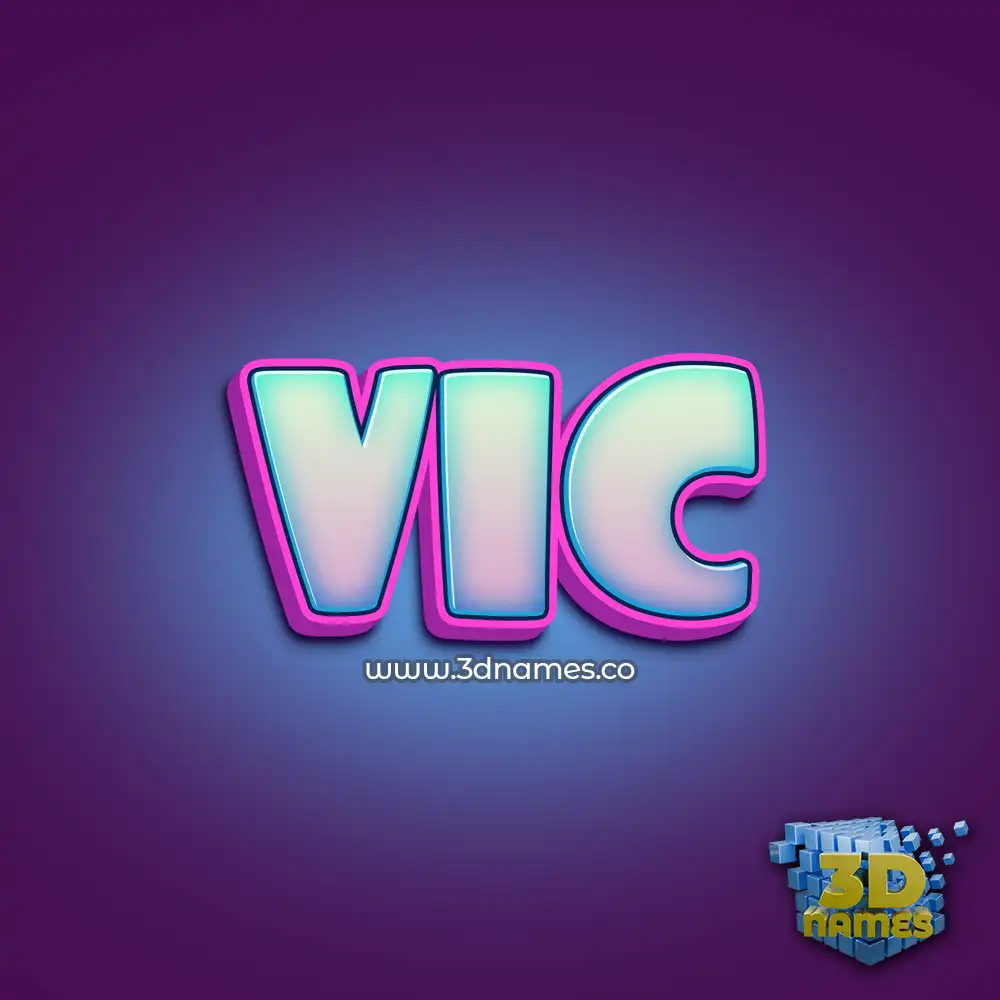 vic in Phat Purple style - 3D name wallpaper
