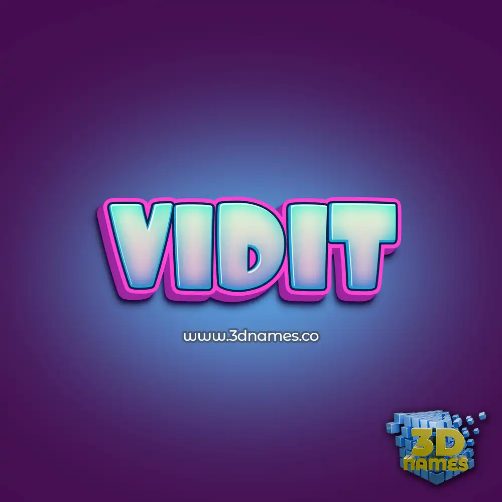 vidit in Phat Purple style - 3D name wallpaper