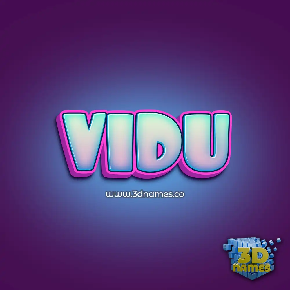 vidu in Phat Purple style - 3D name wallpaper