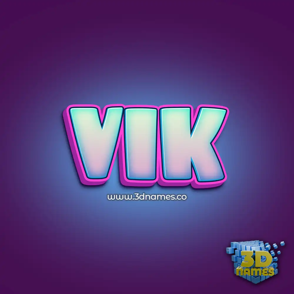 vik in Phat Purple style - 3D name wallpaper