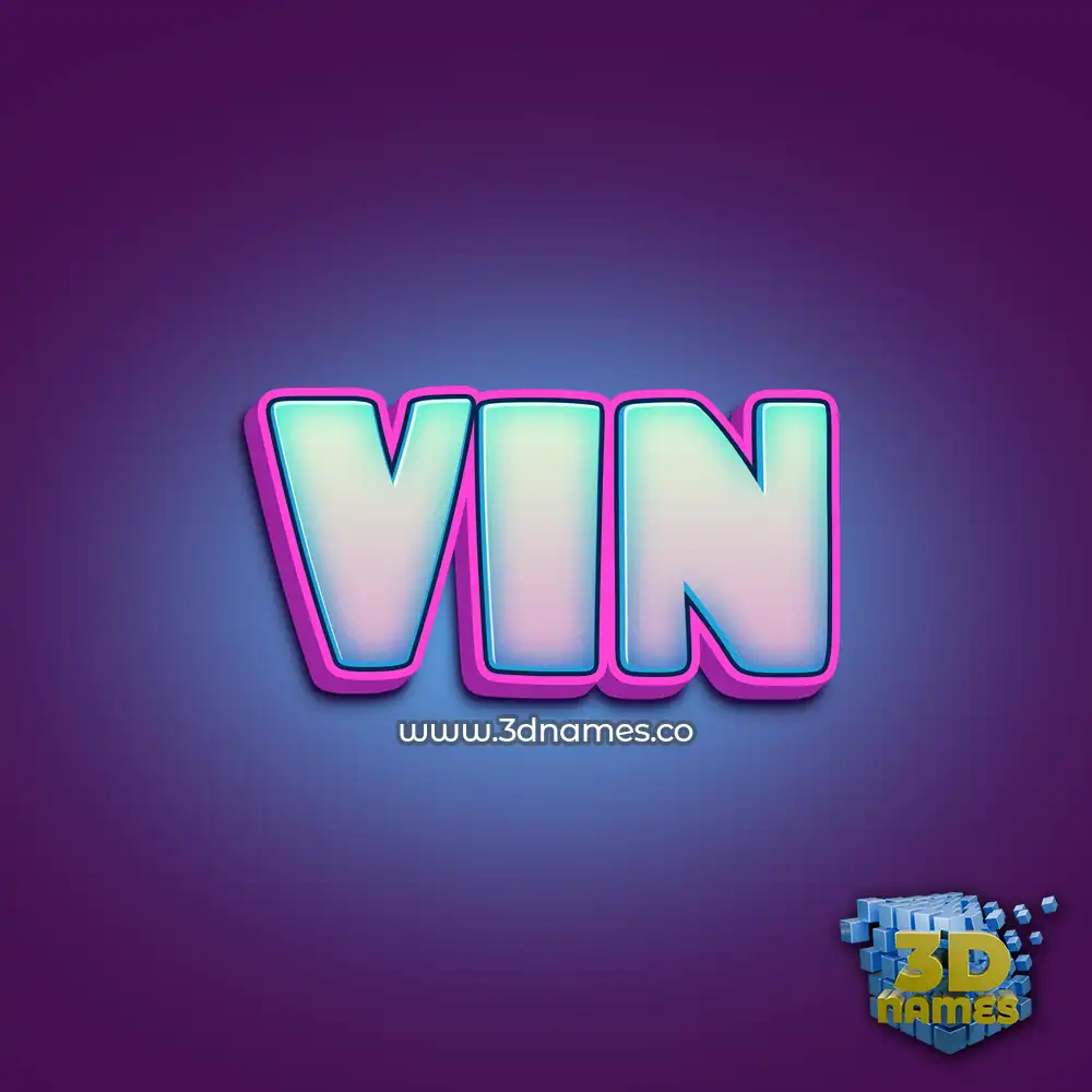 vin in Phat Purple style - 3D name wallpaper