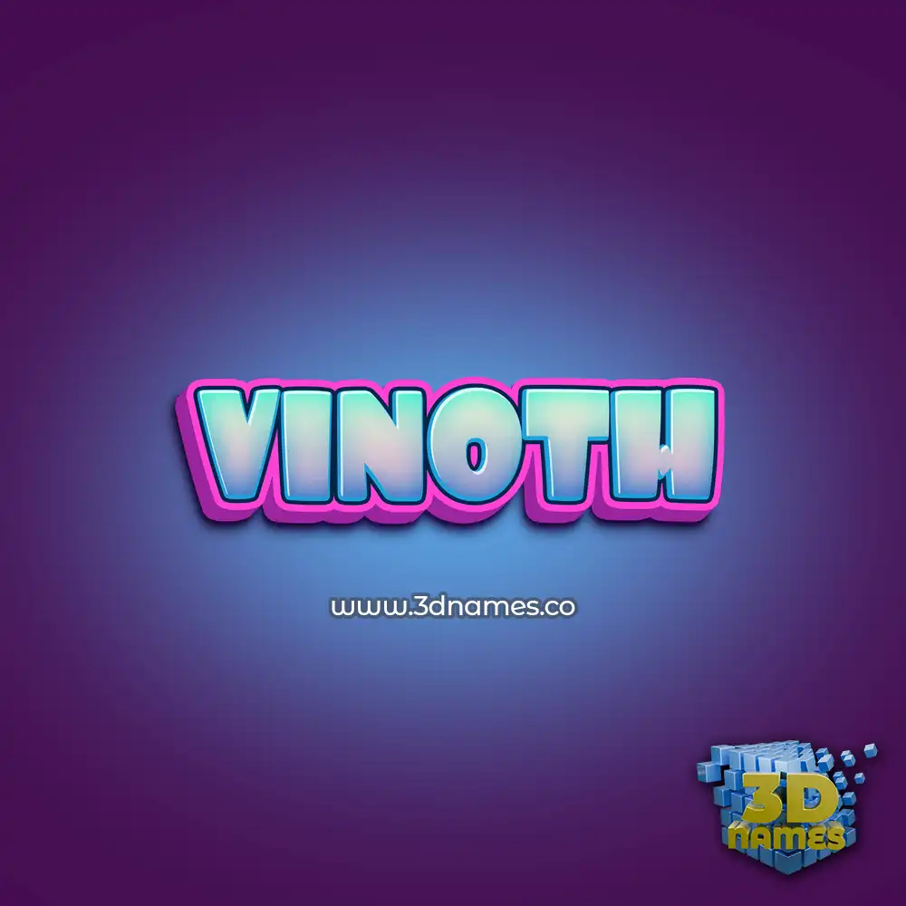 vinoth in Phat Purple style - 3D name wallpaper