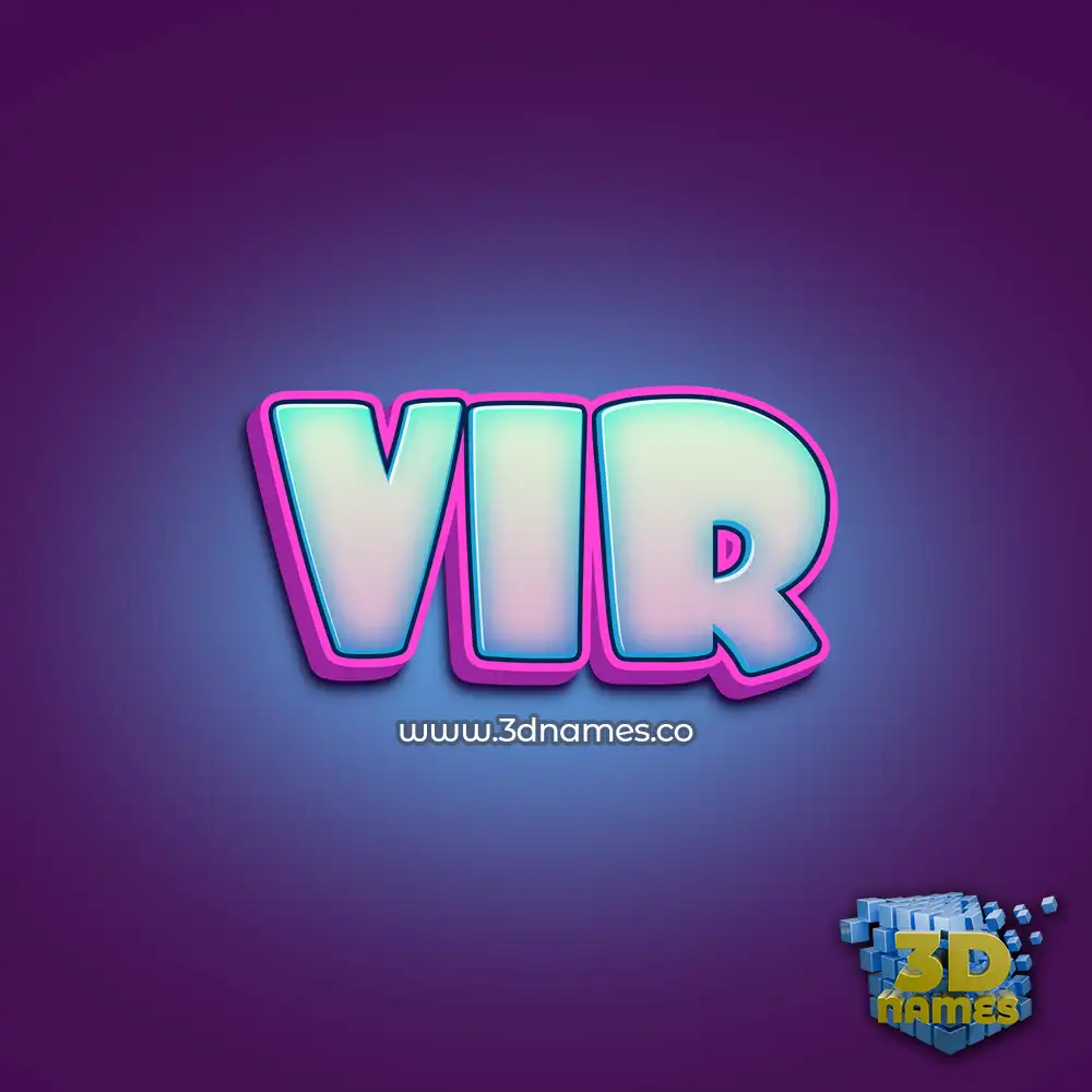 vir in Phat Purple style - 3D name wallpaper