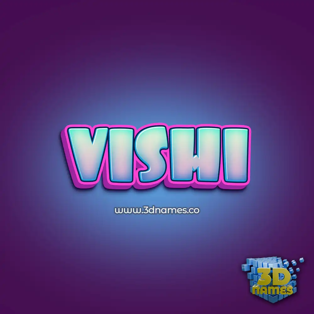 vishi in Phat Purple style - 3D name wallpaper