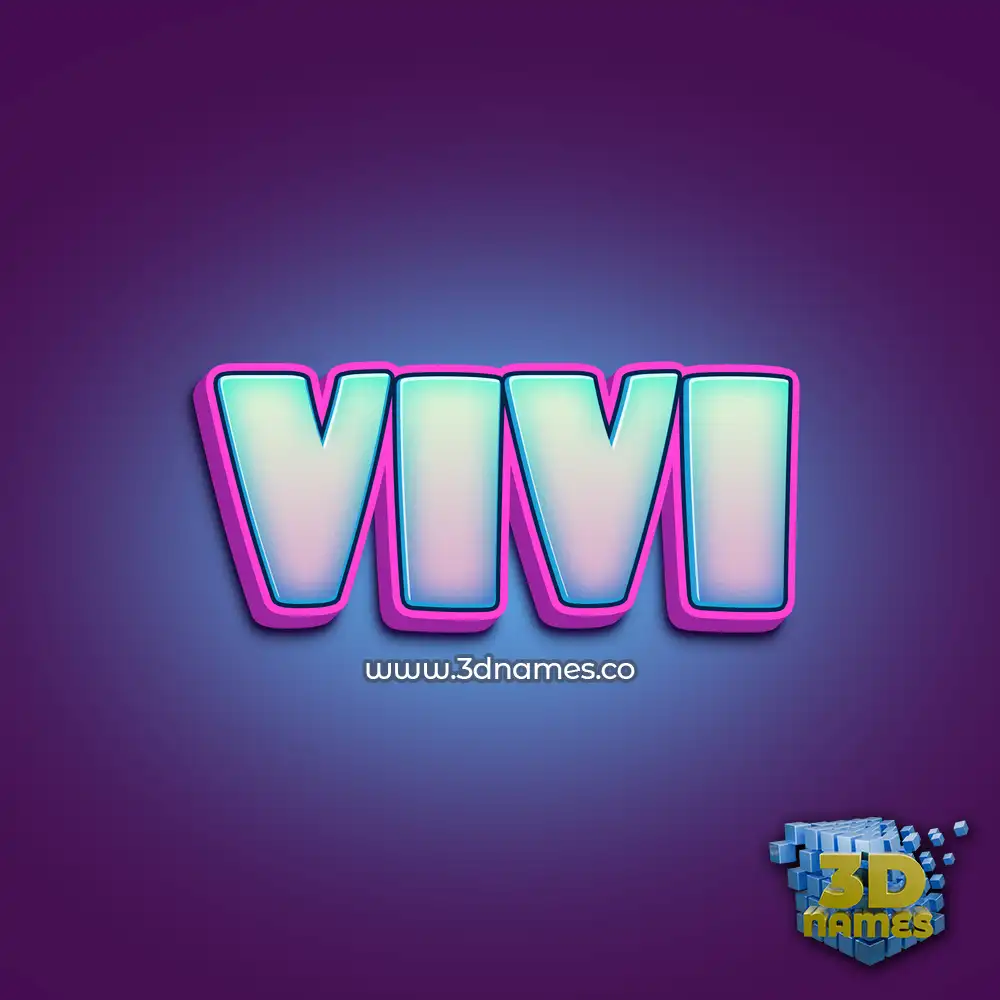 vivi in Phat Purple style - 3D name wallpaper