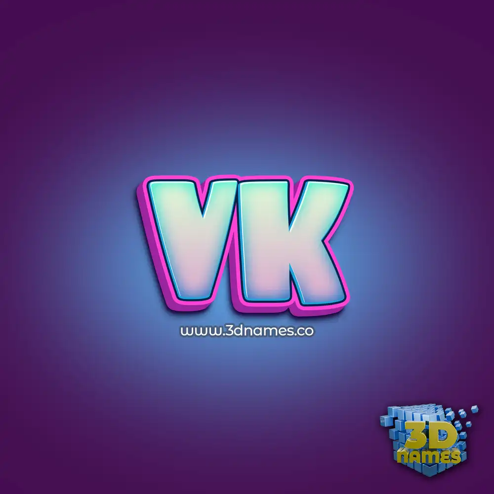 vk in Phat Purple style - 3D name wallpaper