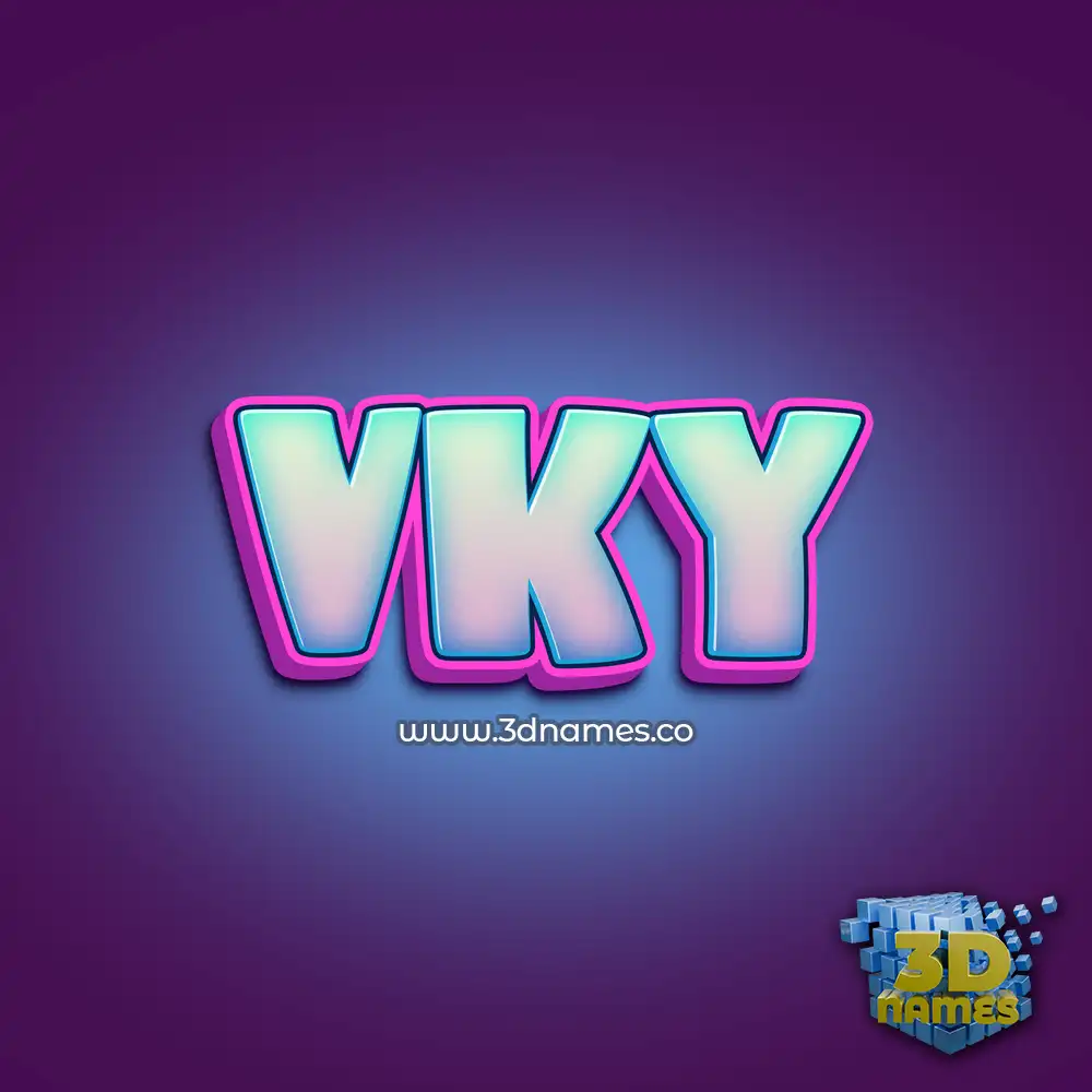 vky in Phat Purple style - 3D name wallpaper