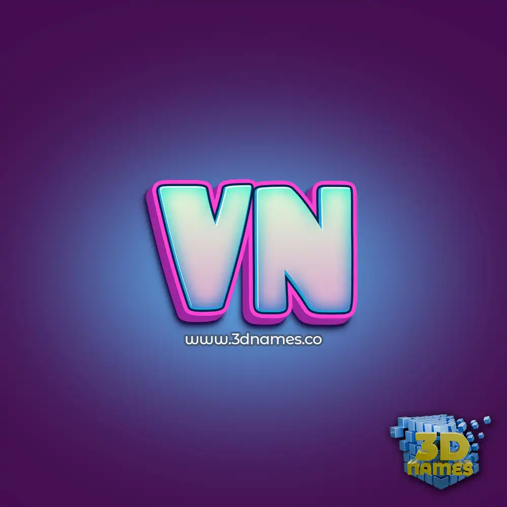 vn in Phat Purple style - 3D name wallpaper