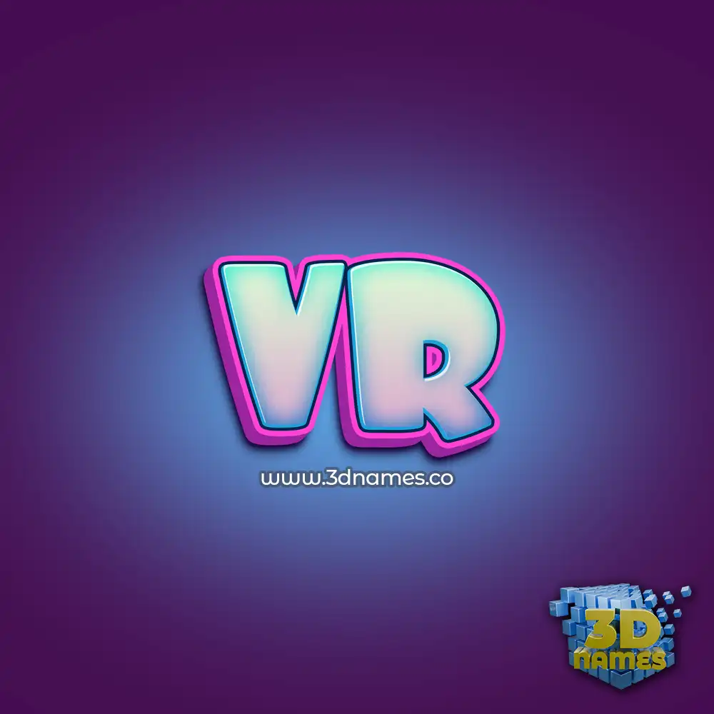 vr in Phat Purple style - 3D name wallpaper