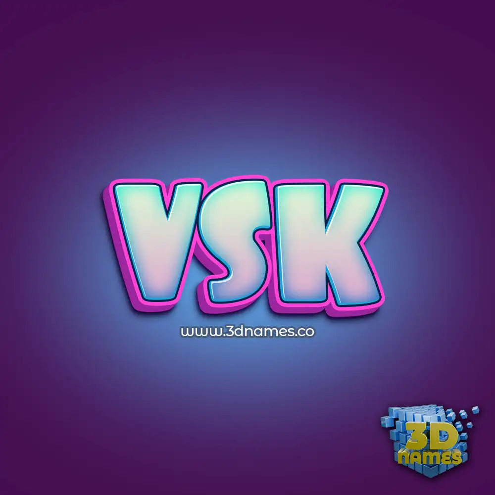 vsk in Phat Purple style - 3D name wallpaper