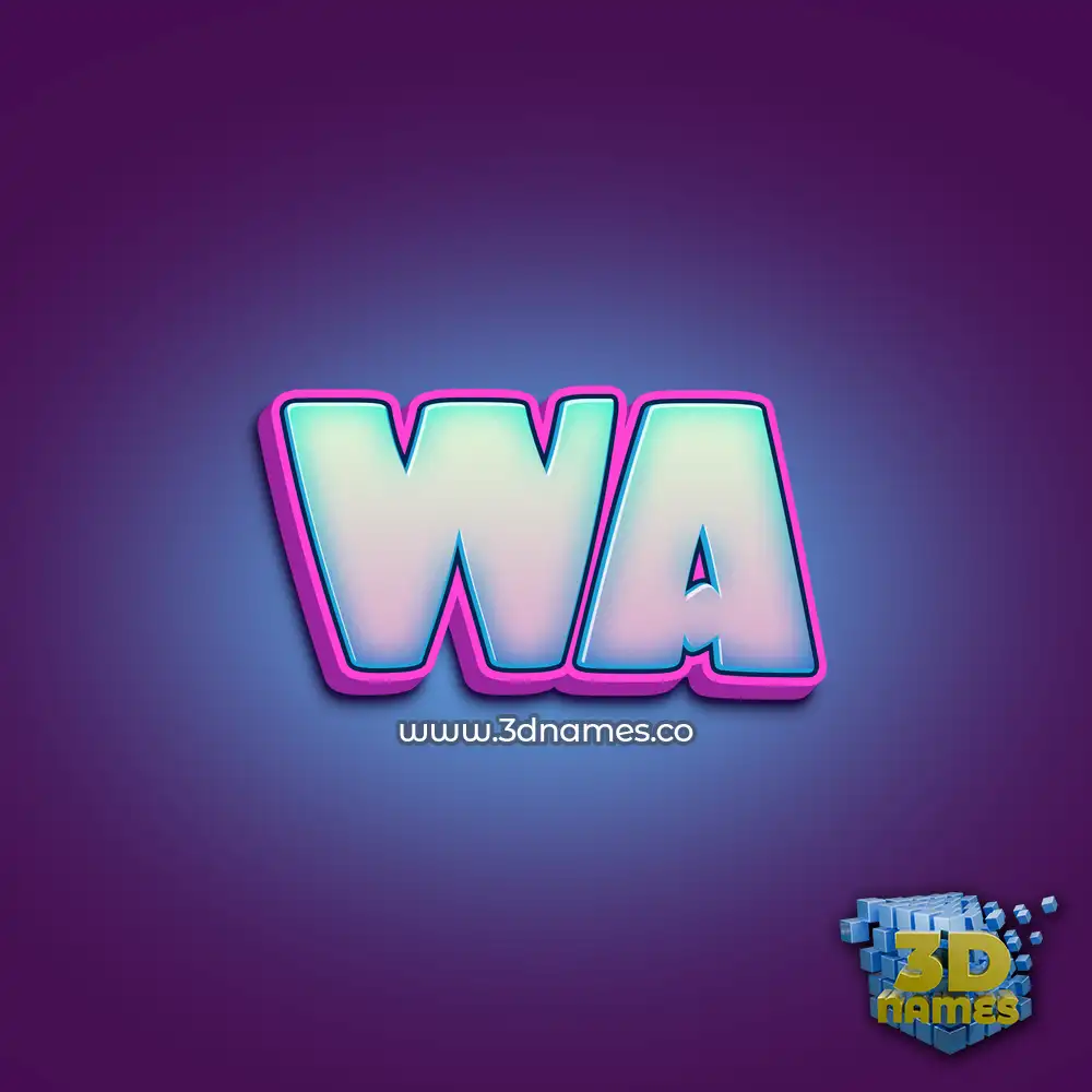 wa in Phat Purple style - 3D name wallpaper