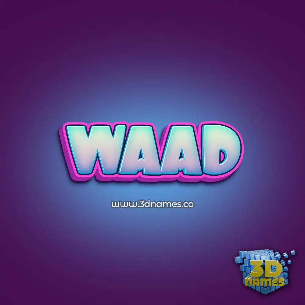 waad in Phat Purple style - 3D name wallpaper