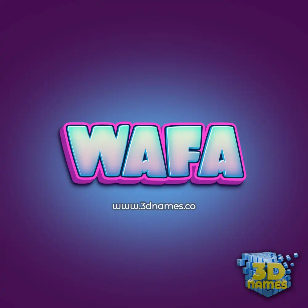 wafa in Phat Purple style - 3D name wallpaper