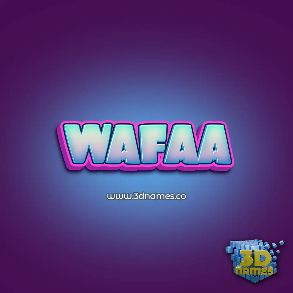 wafaa in Phat Purple style - 3D name wallpaper