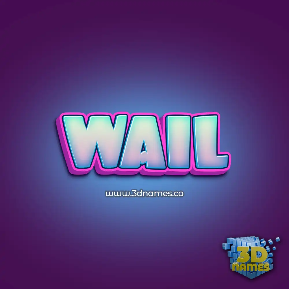 wail in Phat Purple style - 3D name wallpaper