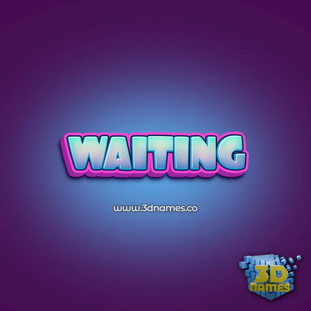 waiting in Phat Purple style - 3D name wallpaper