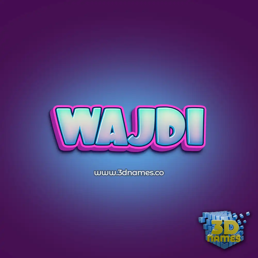 wajdi in Phat Purple style - 3D name wallpaper