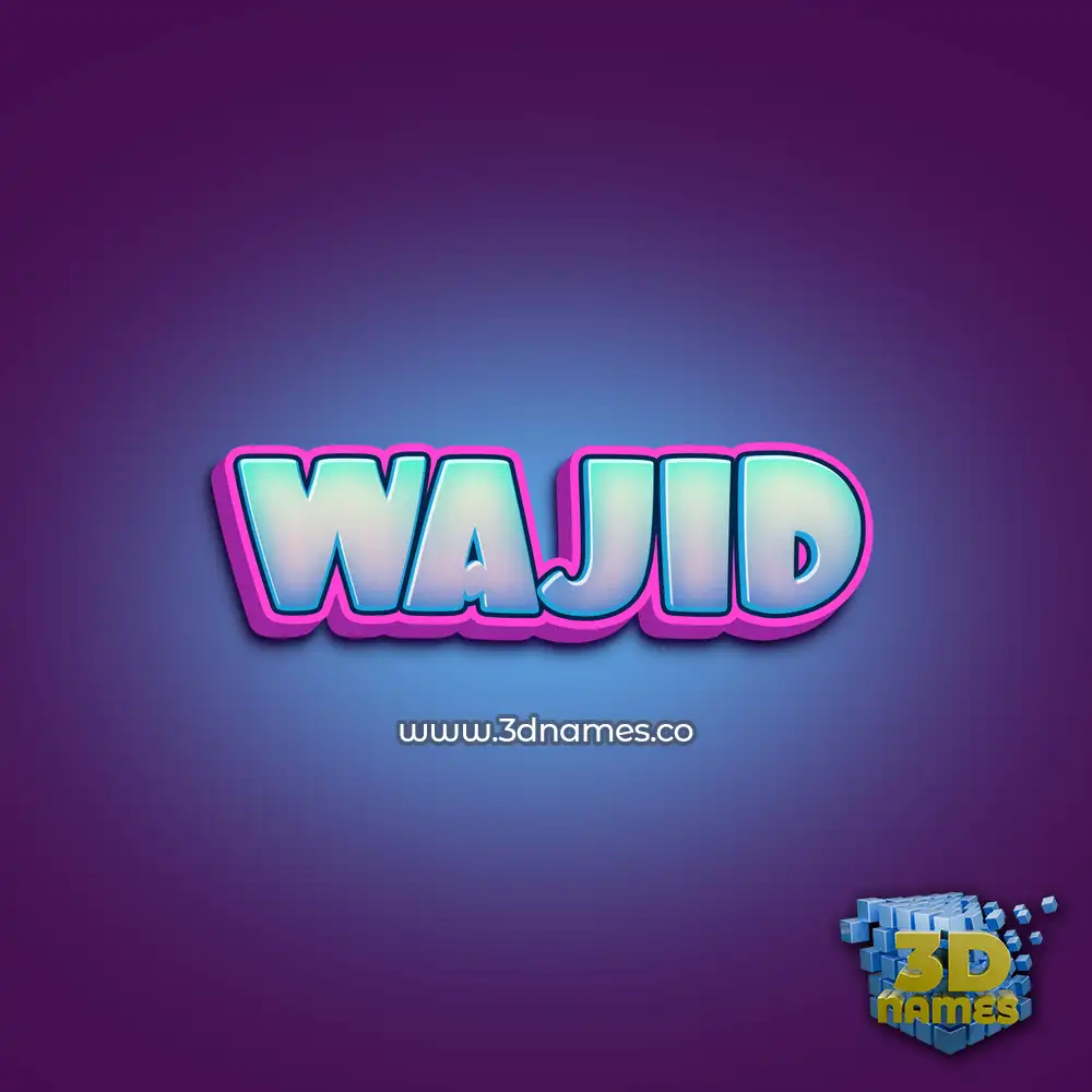 wajid in Phat Purple style - 3D name wallpaper
