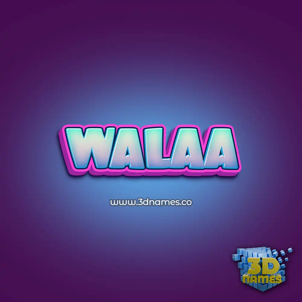 walaa in Phat Purple style - 3D name wallpaper