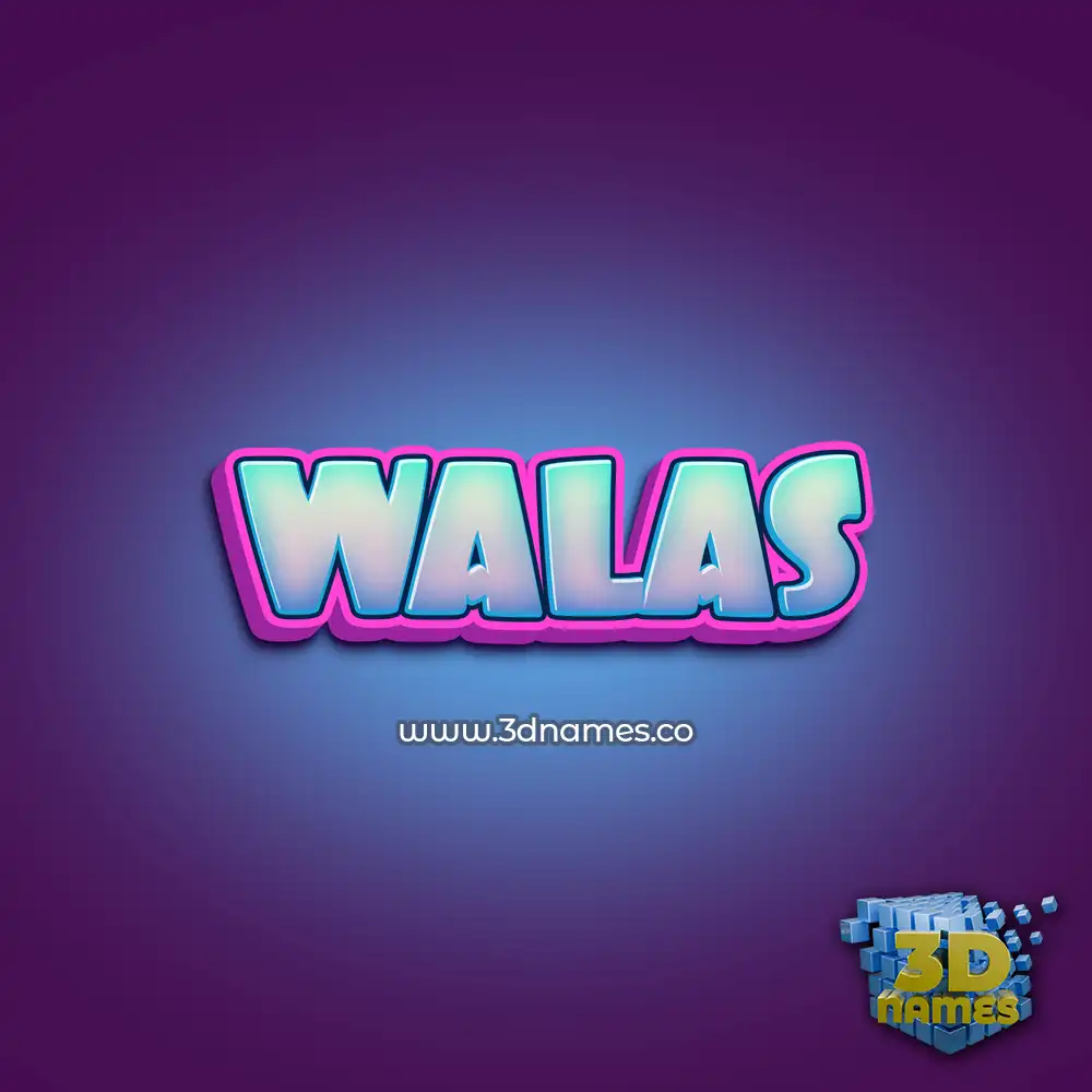 walas in Phat Purple style - 3D name wallpaper