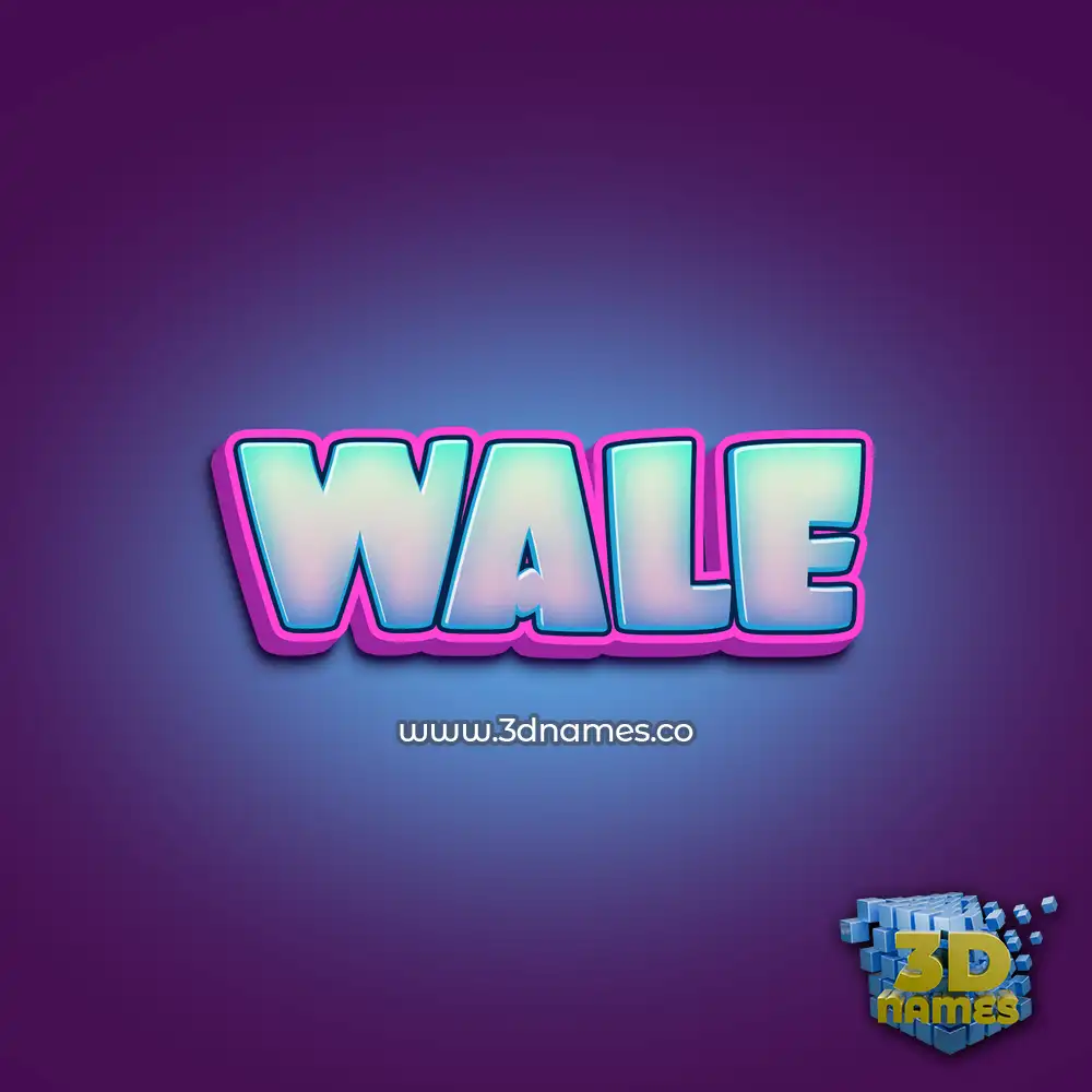 wale in Phat Purple style - 3D name wallpaper