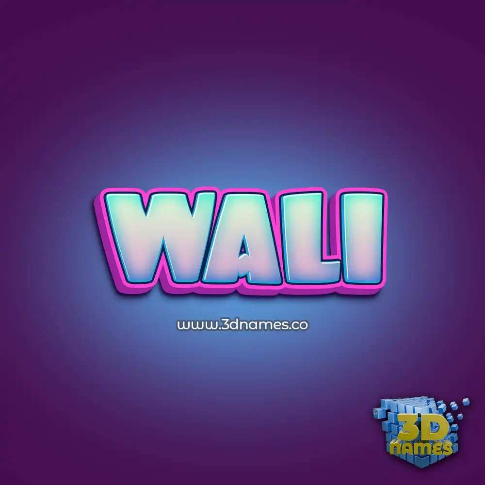 wali in Phat Purple style - 3D name wallpaper