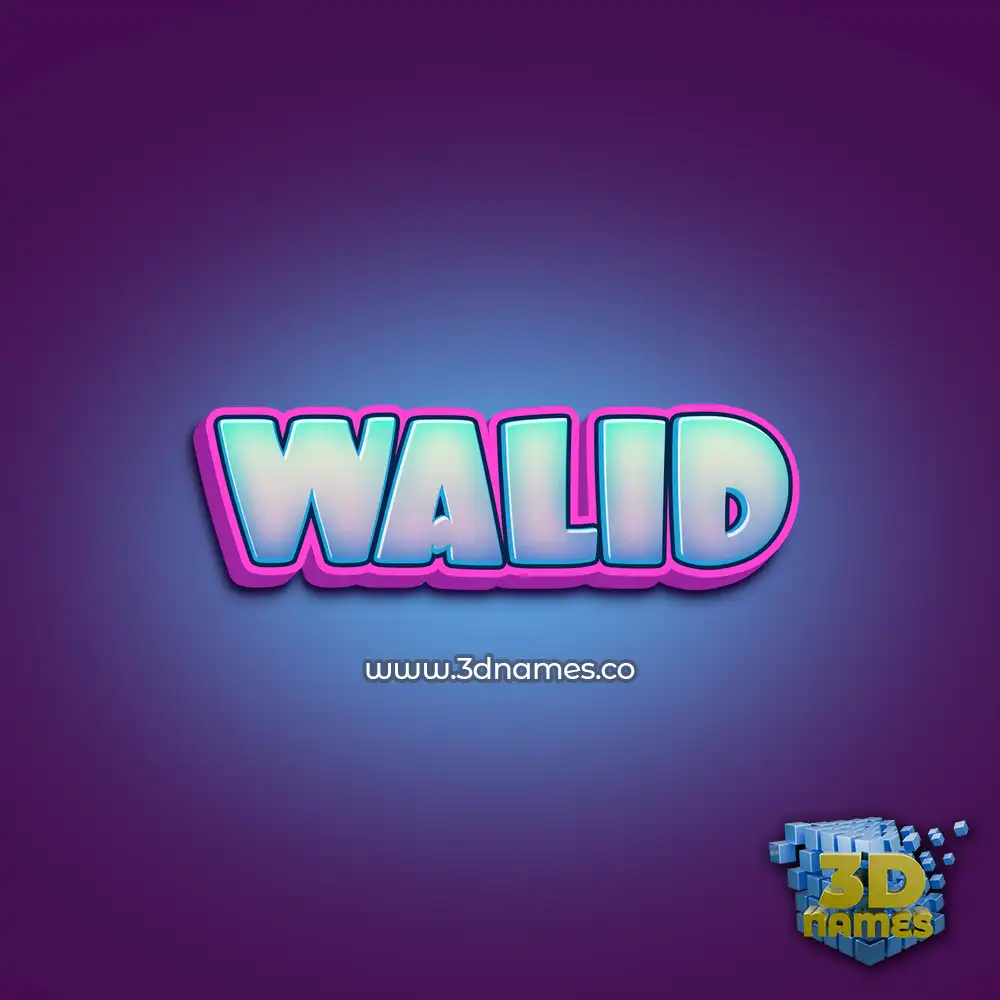 walid in Phat Purple style - 3D name wallpaper
